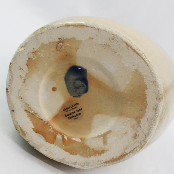 La Dolce Vita JJG Designs 16.5" Reactive Sand Ceramic Vase for Flowers