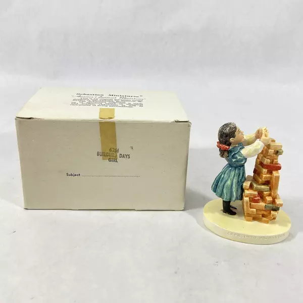 Vintage 1979 Sebastian Miniature "Building Days" Girl Figurine #5639/10,000