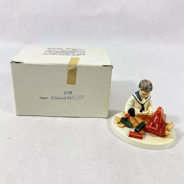 Vtg 1979 Sebastian Miniatures "Building Days Boy" Figurine 5437/10,000 w/ Box