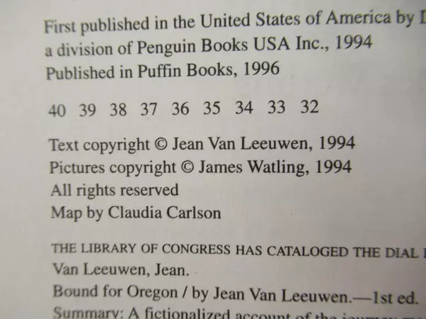Bound for Oregon by Jean Van Leeuwen Paperback 1996 Puffin Books Pre-Owned