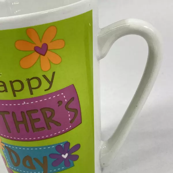 MTY Happy Mother's Day Mug Lime Green Floral Cup - Pre-Owned Gift Idea