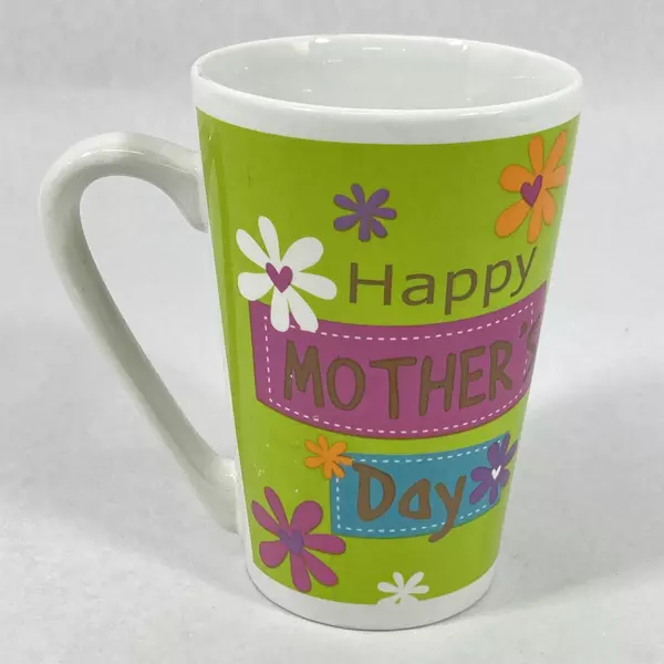 MTY Happy Mother's Day Mug Lime Green Floral Cup - Pre-Owned Gift Idea