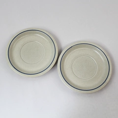 Vintage Pfaltzgraff Yorktowne Saucer Plates Set of 2 Blue Floral Stoneware
