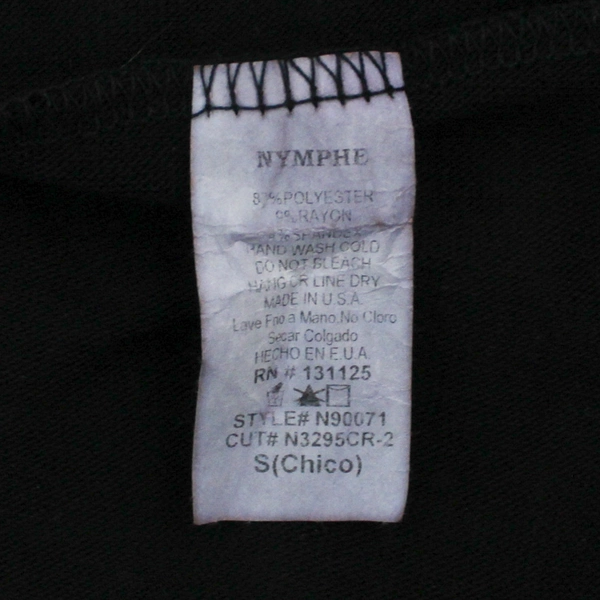 Nymphe Cardigan Sweater Women's Size Small Black Open Front Short Sleeves