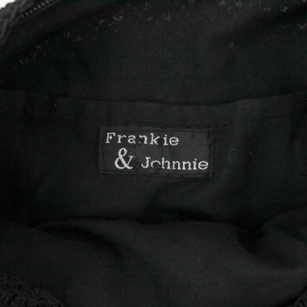 Frankie & Johnnie Crochet Style Shoulder Bag Purse Black Gray Taupe Zip Closure