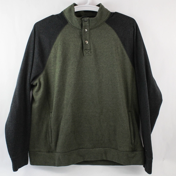 Sonoma Men's Pullover Fleece Green Black XXL Long Sleeve Pockets Pre-owned