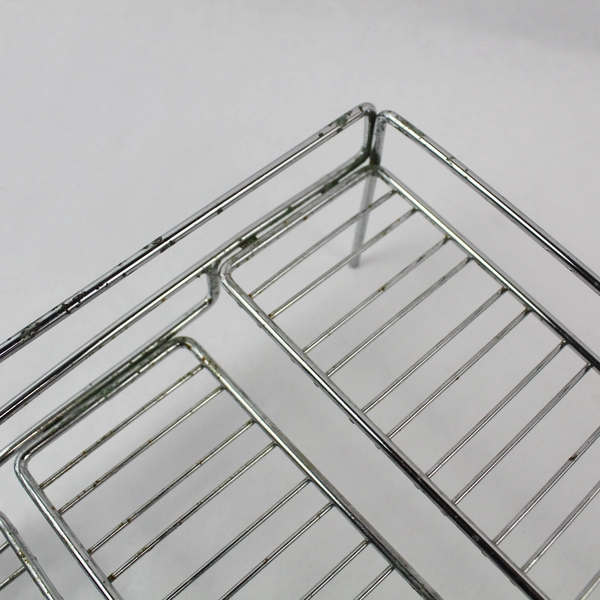 Lot of 2 Metal Wire Kitchen Storage Racks - 3-Tier & Round, Pre-Owned