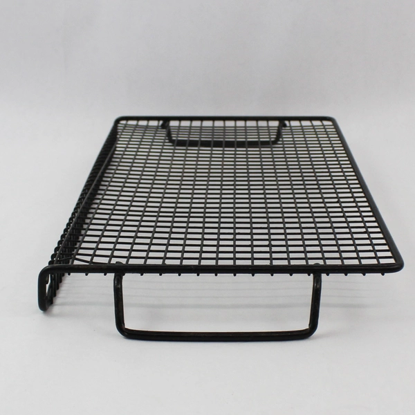 Black Metal Wire Rack with Handles for Kitchen Organization - Pre-Owned