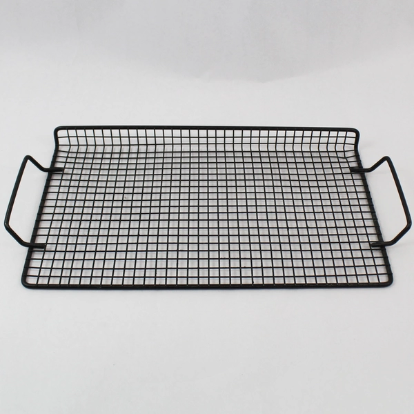 Black Metal Wire Rack with Handles for Kitchen Organization - Pre-Owned