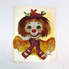 Dianne Dengel 1965 Kordite Corp Set of 4 Clown Art Prints 11x14 Collectible