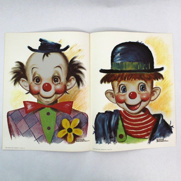 Dianne Dengel 1965 Kordite Corp Set of 4 Clown Art Prints 11x14 Collectible