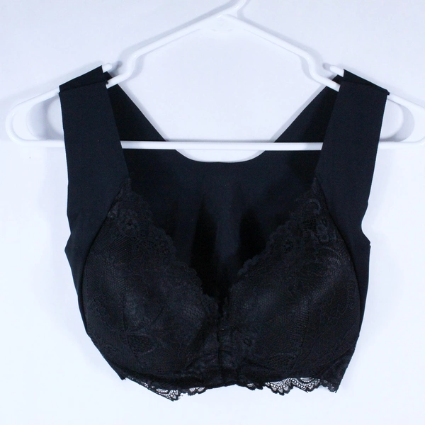 Plus Size 5XL Fashion Bar Padded Bra Black Lace Accent - Great Condition