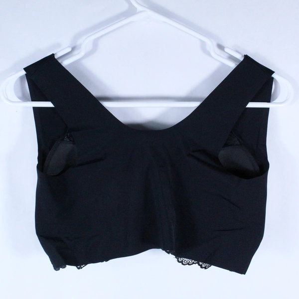 Plus Size 5XL Fashion Bar Padded Bra Black Lace Accent - Great Condition