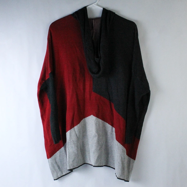 Joseph A Men's Size S Red Black Gray Full Zip Hooded Sweater Casual