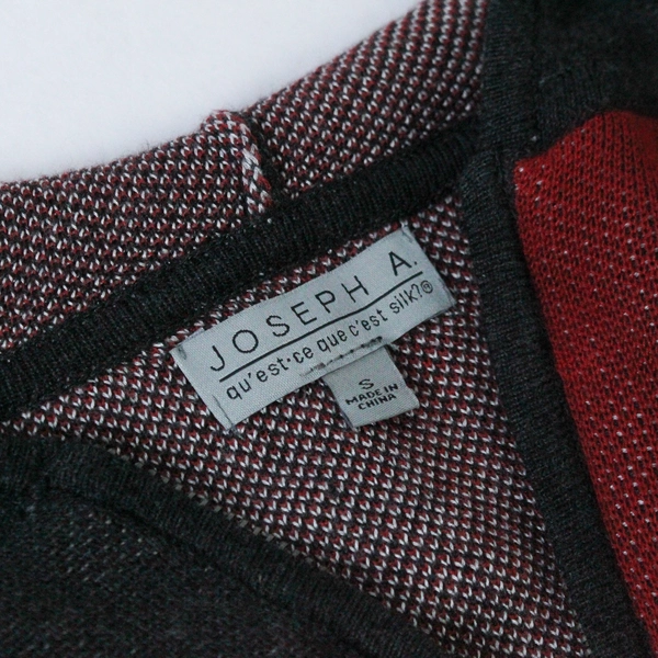 Joseph A Men's Size S Red Black Gray Full Zip Hooded Sweater Casual