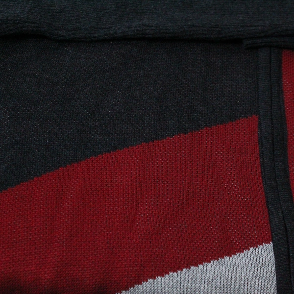 Joseph A Men's Size S Red Black Gray Full Zip Hooded Sweater Casual