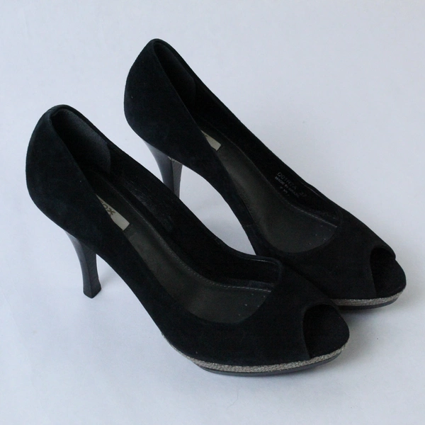 Geox Respira Black Stilettos Women's Size 37 US 6.5 Heels Made in Brazil