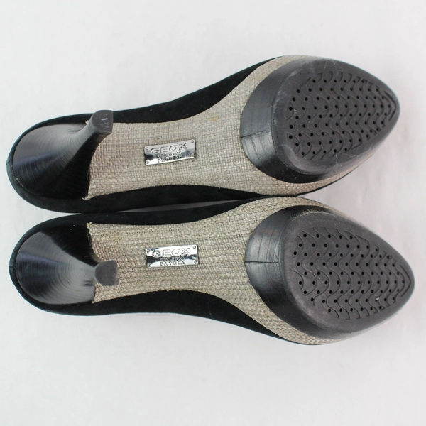Geox Respira Black Stilettos Women's Size 37 US 6.5 Heels Made in Brazil
