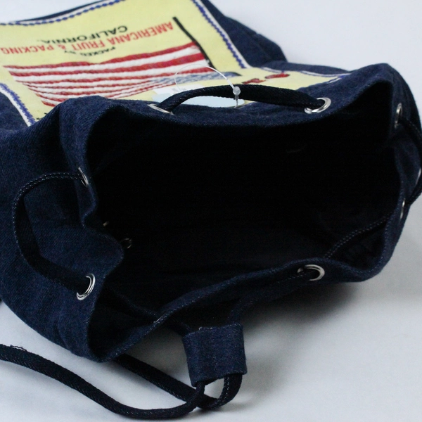 Sling Old Glory Americana Fruit & Packing Blue Jean Tote Bag US Flag Sequins NWT