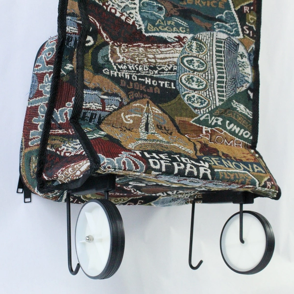 Multicolored Canvas Garment Bag with Wheels & Hooks - 25.25" Tall