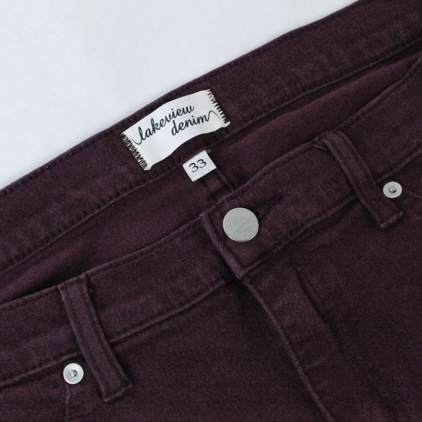 Lakeview Denim Jeans Women's Size 33 Maroon Straight Leg Pre-Owned