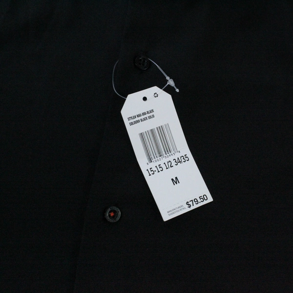 Nautica Slim Fit Men's Shirt M 34/35 Black Long Sleeve with Tag