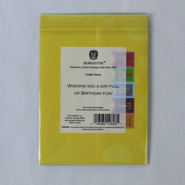 Burgoyne 3D Happy Birthday Card Sealed New 5"x7" Party Greeting