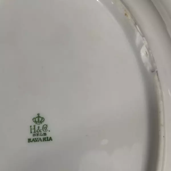 H&C Heinrich Rosalinda Pink Rose Vine Oval Vegetable Bowl 10.25"