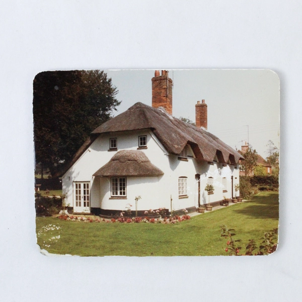 Lot of 6 Vintage English Building Coasters - Church & Butcher Shop