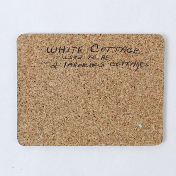 Lot of 6 Vintage English Building Coasters - Church & Butcher Shop