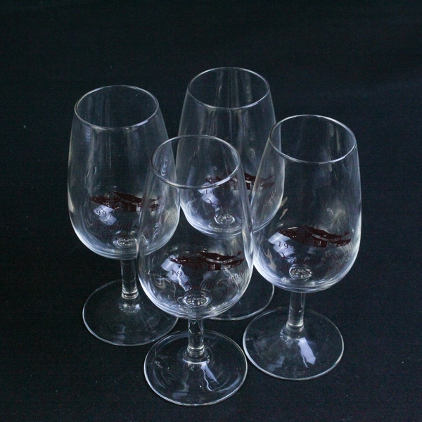 Set of 4 Vintage 1997 Yamhill County McMinnville Oregon Art & Wine Glasses