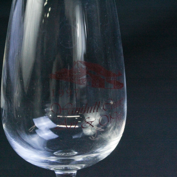 Set of 4 Vintage 1997 Yamhill County McMinnville Oregon Art & Wine Glasses