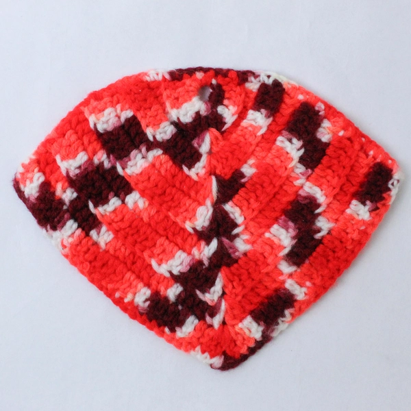 Lot of 2 Vintage Crocheted Pot Holders Hot Pads Green Red Kitchen Decor