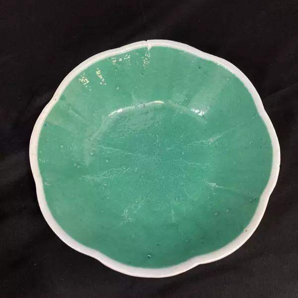 19th Century Nyonya Porcelain Bowl Rooster Flower Design Made in China As-Is