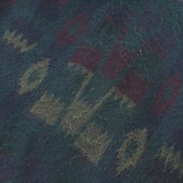 Vintage Gemini Woven Blazer Jacket Green Blue Southwestern 80s Women's Large