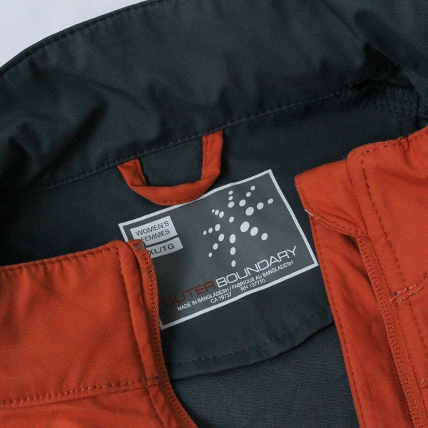 Outer Boundary Women's Activewear Jacket XL Orange Gray Zip Closure Pre-Owned
