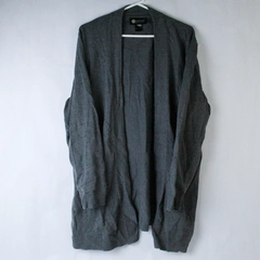 Christine Alexander Plus Size 1X Cardigan Open Front Long Sleeve Gray Stain