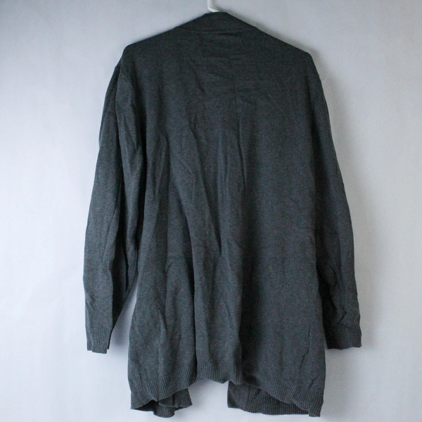 Christine Alexander Plus Size 1X Cardigan Open Front Long Sleeve Gray Stain