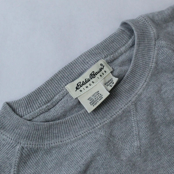 Eddie Bauer Women's Gray Sweatshirt Size SP Long Sleeve with Chest Pocket