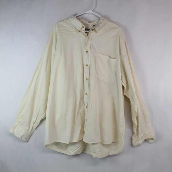 TGI Friday's Men's XXL Pale Yellow Button-Up Long Sleeve Shirt - Good Condition