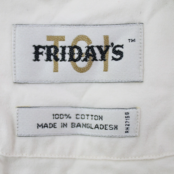 TGI Friday's Men's XXL Pale Yellow Button-Up Long Sleeve Shirt - Good Condition