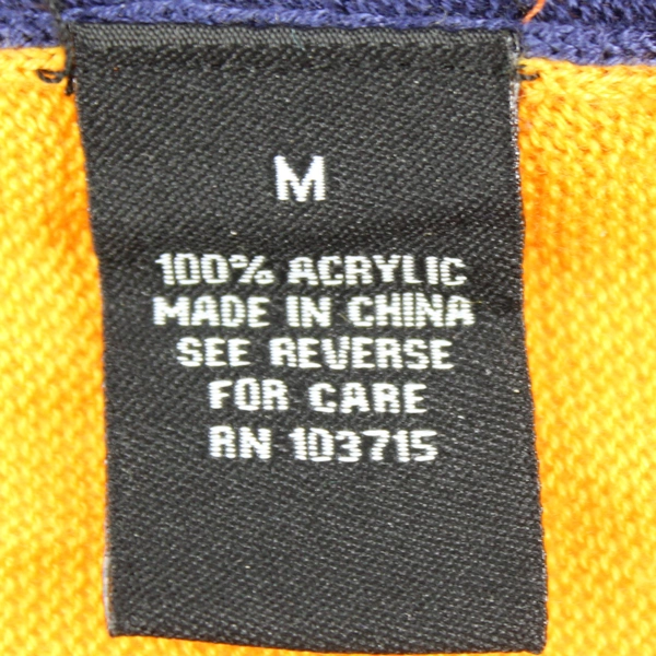 Zac & Rachel Women's Size M Navy Blue Yellow V-Neck Tunic Sweater Pre-Owned