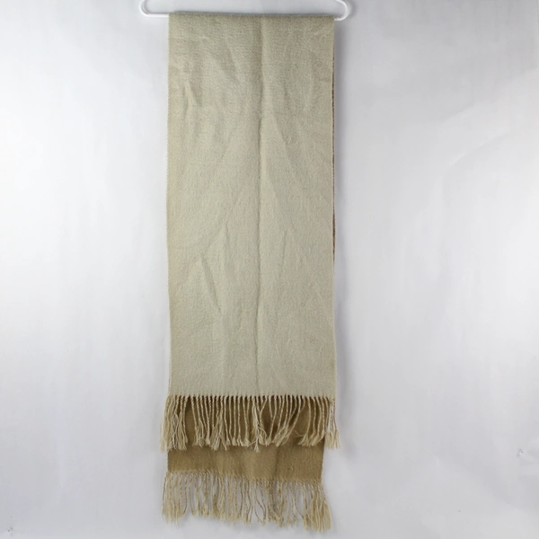 Unbranded Cashmere Like Look And Feel Scarf Wrap Shawl Beige Cream Fringe