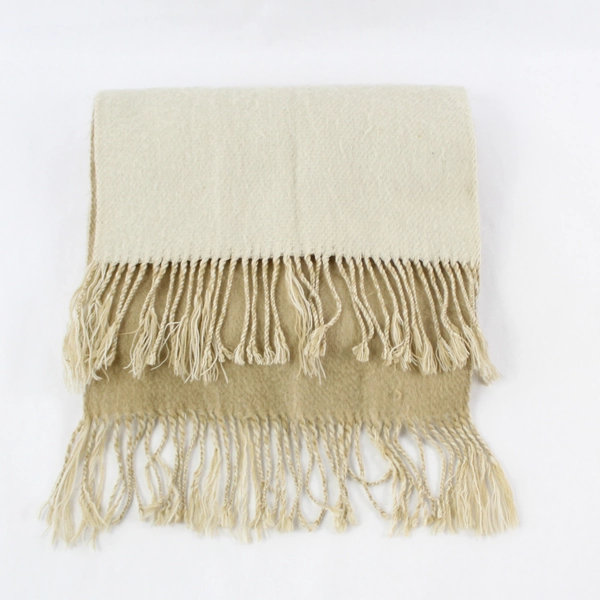 Unbranded Cashmere Like Look And Feel Scarf Wrap Shawl Beige Cream Fringe