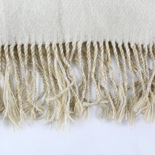Unbranded Cashmere Like Look And Feel Scarf Wrap Shawl Beige Cream Fringe
