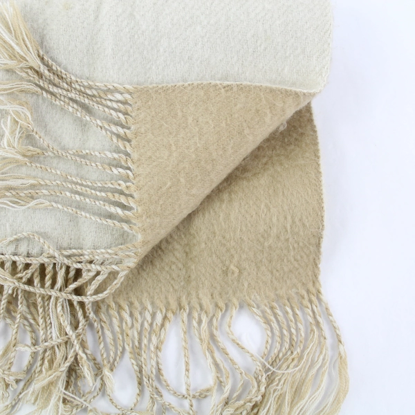 Unbranded Cashmere Like Look And Feel Scarf Wrap Shawl Beige Cream Fringe