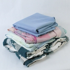 Lot of 4 Woven Textured Tablecloths For Fabric Cutters Only Stains Flaws Upcycle