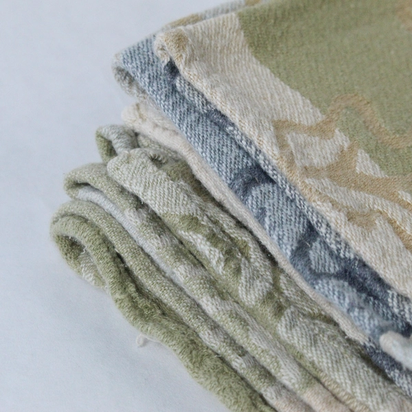 Set of 4 Cloth Napkins Blue Green Yellow Leaves | Dining Home Decor