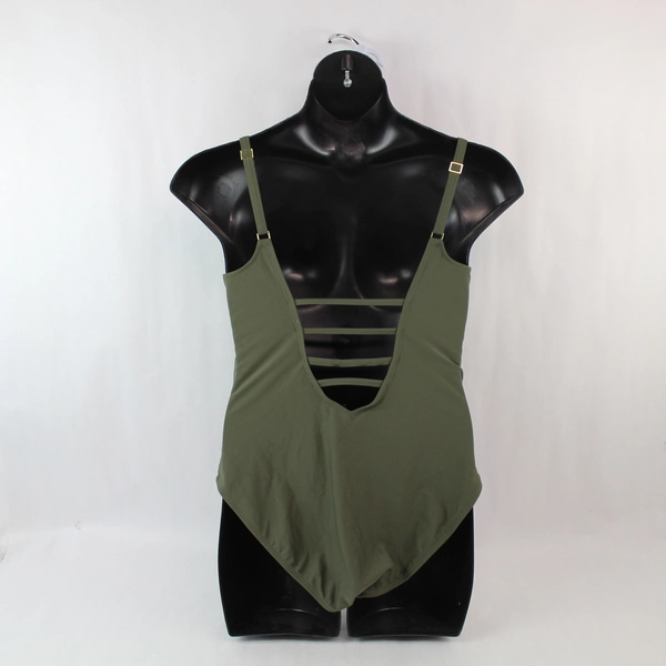 Green One Piece Swimsuit Women's Size L Pre-Owned with Faint Stains