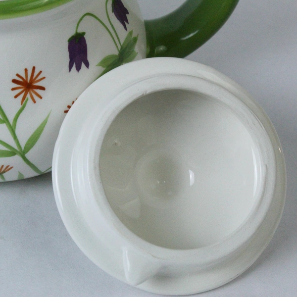 Bella Casa by Ganz Vintage Teapot Purple Orange Yellow Floral Design 9"